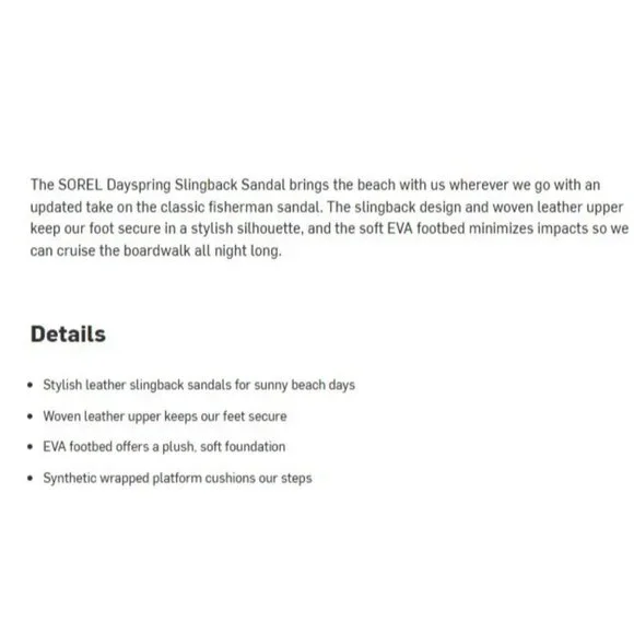 Sorel Dayspring Slingback Black Sandal Size 10 EU 41 Chunky NWOB - Picture 5 of 16